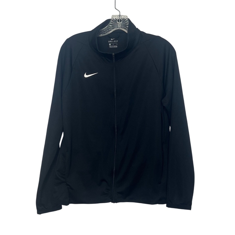Nike Dri-FIT Track Jacket Mens Medium Black Full Zip Mock Neck Athletic Casual